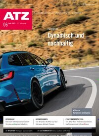 Titelbild der Ausgabe 6/2025 von ATZ Automobiltechnische Zeitschrift. Diese Zeitschrift und viele weitere Industriemagazine und Handwerkmagazine als Abo oder epaper bei United Kiosk online kaufen.