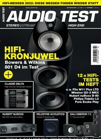 Titelbild der Ausgabe 2/2022 von Audio Test. Diese Zeitschrift und viele weitere Audiomagazine, Filmmagazine und Fotozeitschriften als Abo oder epaper bei United Kiosk online kaufen.