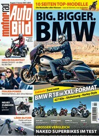 Titelbild der Ausgabe 2/2021 von Auto Bild Motorrad. Diese Zeitschrift und viele weitere Automagazine und Motorradzeitschriften als Abo oder epaper bei United Kiosk online kaufen.