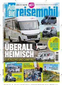 Titelbild der Ausgabe 8/2025 von Auto Bild reisemobil. Diese Zeitschrift und viele weitere Automagazine und Motorradzeitschriften als Abo oder epaper bei United Kiosk online kaufen.
