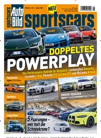 Titelbild der Ausgabe 1/2026 von Auto Bild sportscars. Diese Zeitschrift und viele weitere Automagazine und Motorradzeitschriften als Abo oder epaper bei United Kiosk online kaufen.