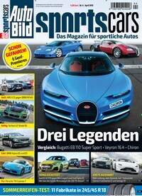 Titelbild der Ausgabe 4/2019 von Auto Bild sportscars. Diese Zeitschrift und viele weitere Automagazine und Motorradzeitschriften als Abo oder epaper bei United Kiosk online kaufen.