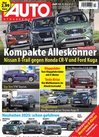 Titelbild der Ausgabe 13/2025 von Auto Straßenverkehr. Diese Zeitschrift und viele weitere Automagazine und Motorradzeitschriften als Abo oder epaper bei United Kiosk online kaufen.