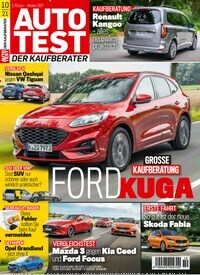 Titelbild der Ausgabe 10/2021 von auto Test. Diese Zeitschrift und viele weitere Automagazine und Motorradzeitschriften als Abo oder epaper bei United Kiosk online kaufen.