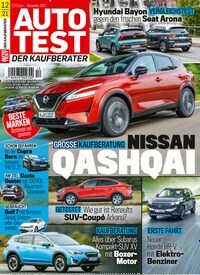 Titelbild der Ausgabe 12/2021 von auto Test. Diese Zeitschrift und viele weitere Automagazine und Motorradzeitschriften als Abo oder epaper bei United Kiosk online kaufen.