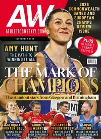 Titelbild der Ausgabe 9/2026 von AW - Athletics Weekly Magazine. Diese Zeitschrift und viele weitere Sportmagazine als Abo oder epaper bei United Kiosk online kaufen.