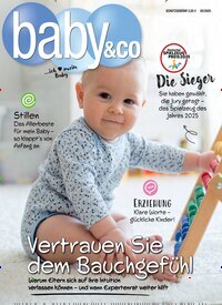 Titelbild der Ausgabe 5/2025 von Baby & Co.. Diese Zeitschrift und viele weitere Elternzeitschriften und Tierzeitschriften als Abo oder epaper bei United Kiosk online kaufen.