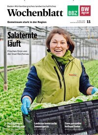 Titelbild der Ausgabe 11/2026 von Baden-Württembergisches Landwirtschaftliches Wochenblatt. Diese Zeitschrift und viele weitere Naturzeitschriften, Landwirtschaftszeitungen und Umweltmagazine als Abo oder epaper bei United Kiosk online kaufen.