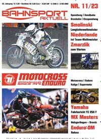 Titelbild der Ausgabe 11/2023 von Bahnsport Aktuell. Diese Zeitschrift und viele weitere Automagazine und Motorradzeitschriften als Abo oder epaper bei United Kiosk online kaufen.