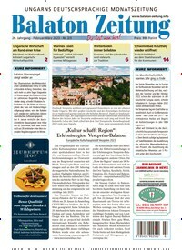 Titelbild der Ausgabe 2/2023 von Balaton Zeitung. Diese Zeitschrift und viele weitere Zeitungsabos als Abo oder epaper bei United Kiosk online kaufen.