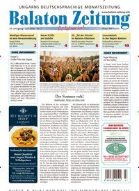 Titelbild der Ausgabe 7/2026 von Balaton Zeitung. Diese Zeitschrift und viele weitere Zeitungsabos als Abo oder epaper bei United Kiosk online kaufen.