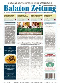 Titelbild der Ausgabe 9/2023 von Balaton Zeitung. Diese Zeitschrift und viele weitere Zeitungsabos als Abo oder epaper bei United Kiosk online kaufen.