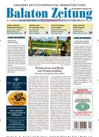 Titelbild der Ausgabe 9/2025 von Balaton Zeitung. Diese Zeitschrift und viele weitere Zeitungsabos als Abo oder epaper bei United Kiosk online kaufen.
