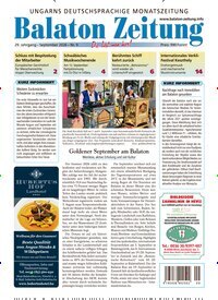 Titelbild der Ausgabe 9/2026 von Balaton Zeitung. Diese Zeitschrift und viele weitere Zeitungsabos als Abo oder epaper bei United Kiosk online kaufen.