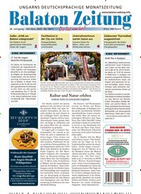 Titelbild der Ausgabe 10/2025 von Balaton Zeitung. Diese Zeitschrift und viele weitere Zeitungsabos als Abo oder epaper bei United Kiosk online kaufen.