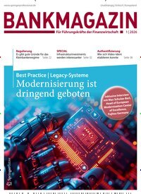 Titelbild der Ausgabe 1/2026 von Bankmagazin. Diese Zeitschrift und viele weitere Businessmagazine als Abo oder epaper bei United Kiosk online kaufen.