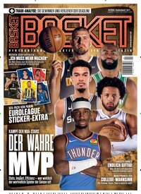 Titelbild der Ausgabe 4/2026 von Basket. Diese Zeitschrift und viele weitere Sportmagazine als Abo oder epaper bei United Kiosk online kaufen.