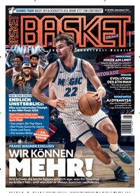 Titelbild der Ausgabe 8/2026 von Basket. Diese Zeitschrift und viele weitere Sportmagazine als Abo oder epaper bei United Kiosk online kaufen.