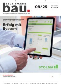 Titelbild der Ausgabe 8/2025 von Bauelemente Bau. Diese Zeitschrift und viele weitere Architekturzeitschriften und Bauzeitschriften als Abo oder epaper bei United Kiosk online kaufen.