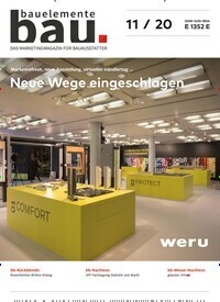 Titelbild der Ausgabe 11/2020 von Bauelemente Bau. Diese Zeitschrift und viele weitere Architekturzeitschriften und Bauzeitschriften als Abo oder epaper bei United Kiosk online kaufen.