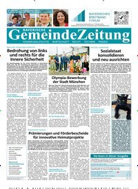 Titelbild der Ausgabe 17/2025 von Bayerische Gemeindezeitung. Diese Zeitschrift und viele weitere Wirtschaftsmagazine und Politikmagazine als Abo oder epaper bei United Kiosk online kaufen.