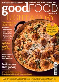 Titelbild der Ausgabe 1/2026 von BBC Good Food Magazine. Diese Zeitschrift und viele weitere Gartenzeitschriften und Wohnzeitschriften als Abo oder epaper bei United Kiosk online kaufen.
