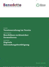 Titelbild der Ausgabe 6/2026 von Benedetto. Diese Zeitschrift und viele weitere Businessmagazine als Abo oder epaper bei United Kiosk online kaufen.