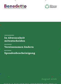 Titelbild der Ausgabe 8/2026 von Benedetto. Diese Zeitschrift und viele weitere Businessmagazine als Abo oder epaper bei United Kiosk online kaufen.