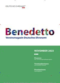 Titelbild der Ausgabe 11/2023 von Benedetto. Diese Zeitschrift und viele weitere Businessmagazine als Abo oder epaper bei United Kiosk online kaufen.