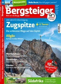 Titelbild der Ausgabe 2/2020 von Bergsteiger - Das Tourenmagazin. Diese Zeitschrift und viele weitere Sportmagazine als Abo oder epaper bei United Kiosk online kaufen.