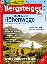 Titelbild der Ausgabe 8/2020 von Bergsteiger - Das Tourenmagazin. Diese Zeitschrift und viele weitere Sportmagazine als Abo oder epaper bei United Kiosk online kaufen.