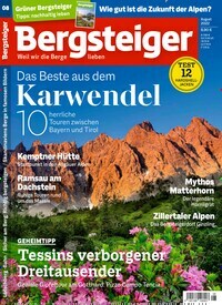 Titelbild der Ausgabe 8/2022 von Bergsteiger - Das Tourenmagazin. Diese Zeitschrift und viele weitere Sportmagazine als Abo oder epaper bei United Kiosk online kaufen.