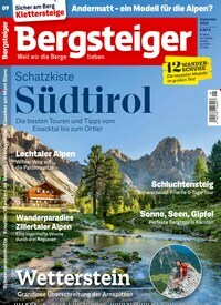 Titelbild der Ausgabe 9/2022 von Bergsteiger - Das Tourenmagazin. Diese Zeitschrift und viele weitere Sportmagazine als Abo oder epaper bei United Kiosk online kaufen.