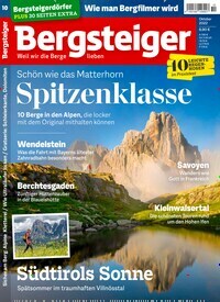 Titelbild der Ausgabe 10/2022 von Bergsteiger - Das Tourenmagazin. Diese Zeitschrift und viele weitere Sportmagazine als Abo oder epaper bei United Kiosk online kaufen.