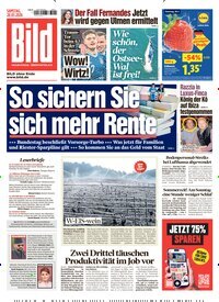 Titelbild der Ausgabe 74/2026 von BILD. Diese Zeitschrift und viele weitere Zeitungsabos als Abo oder epaper bei United Kiosk online kaufen.