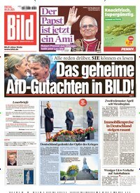 Titelbild der Ausgabe 107/2025 von BILD. Diese Zeitschrift und viele weitere Zeitungsabos als Abo oder epaper bei United Kiosk online kaufen.