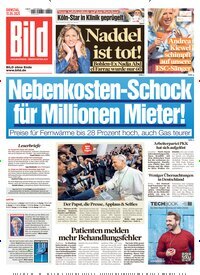 Titelbild der Ausgabe 110/2025 von BILD. Diese Zeitschrift und viele weitere Zeitungsabos als Abo oder epaper bei United Kiosk online kaufen.