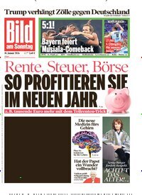 Titelbild der Ausgabe 3/2026 von Bild am Sonntag Gesamtausgabe. Diese Zeitschrift und viele weitere Zeitungsabos als Abo oder epaper bei United Kiosk online kaufen.