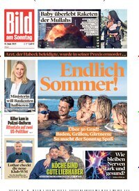 Titelbild der Ausgabe 24/2025 von Bild am Sonntag Gesamtausgabe. Diese Zeitschrift und viele weitere Zeitungsabos als Abo oder epaper bei United Kiosk online kaufen.