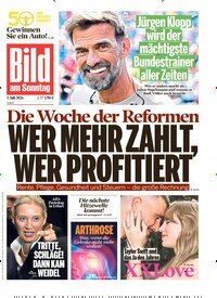 Titelbild der Ausgabe 27/2026 von Bild am Sonntag Gesamtausgabe. Diese Zeitschrift und viele weitere Zeitungsabos als Abo oder epaper bei United Kiosk online kaufen.