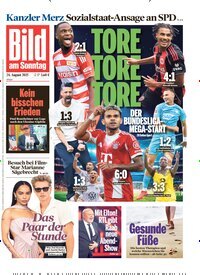 Titelbild der Ausgabe 34/2025 von Bild am Sonntag Gesamtausgabe. Diese Zeitschrift und viele weitere Zeitungsabos als Abo oder epaper bei United Kiosk online kaufen.