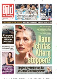 Titelbild der Ausgabe 40/2025 von Bild am Sonntag Gesamtausgabe. Diese Zeitschrift und viele weitere Zeitungsabos als Abo oder epaper bei United Kiosk online kaufen.