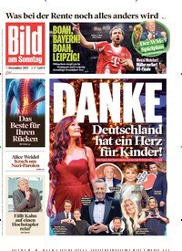 Titelbild der Ausgabe 49/2025 von Bild am Sonntag Gesamtausgabe. Diese Zeitschrift und viele weitere Zeitungsabos als Abo oder epaper bei United Kiosk online kaufen.