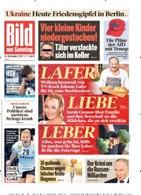 Titelbild der Ausgabe 50/2025 von Bild am Sonntag Gesamtausgabe. Diese Zeitschrift und viele weitere Zeitungsabos als Abo oder epaper bei United Kiosk online kaufen.