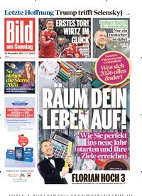 Titelbild der Ausgabe 52/2025 von Bild am Sonntag Gesamtausgabe. Diese Zeitschrift und viele weitere Zeitungsabos als Abo oder epaper bei United Kiosk online kaufen.
