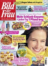 Titelbild der Ausgabe 9/2019 von Bild der Frau. Diese Zeitschrift und viele weitere Frauenzeitschriften als Abo oder epaper bei United Kiosk online kaufen.