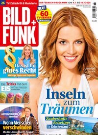 Titelbild der Ausgabe 26/2026 von Bild + Funk. Diese Zeitschrift und viele weitere Programmzeitschriften als Abo oder epaper bei United Kiosk online kaufen.