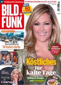 Titelbild der Ausgabe 50/2025 von Bild + Funk. Diese Zeitschrift und viele weitere Programmzeitschriften als Abo oder epaper bei United Kiosk online kaufen.
