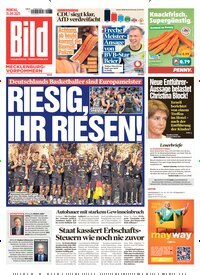 Titelbild der Ausgabe 215/2025 von BILD Mecklenburg-Vorpommern. Diese Zeitschrift und viele weitere Zeitungsabos als Abo oder epaper bei United Kiosk online kaufen.