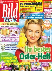 Titelbild der Ausgabe 16/2019 von Bildwoche. Diese Zeitschrift und viele weitere Programmzeitschriften als Abo oder epaper bei United Kiosk online kaufen.